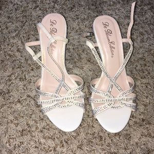 White sparkly heels